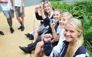Countig down: John Paul College students celebrate the end of their HSC biology exam yesterday. Countig down: John Paul College students celebrate the end of their HSC biology exam yesterday.